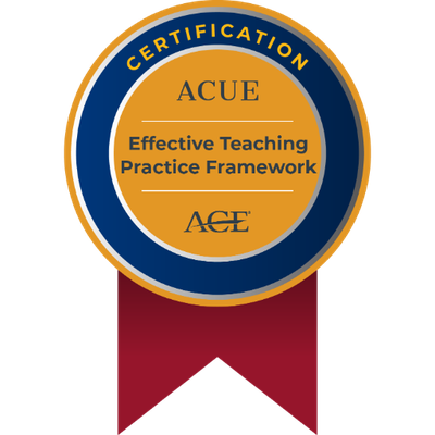 Greg Watson - Certificate in ACUE Effective Teaching Practice Framework
